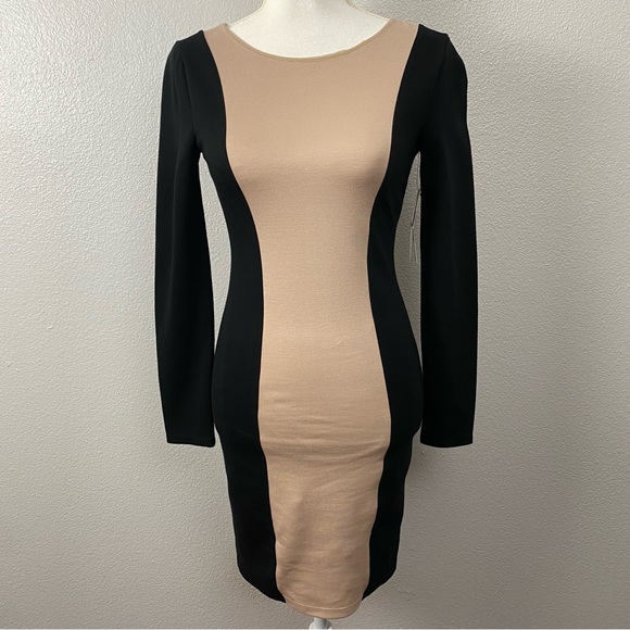 Alice And Olivia Employed Amena Colorblock Tan Dress - Picture 5 of 12